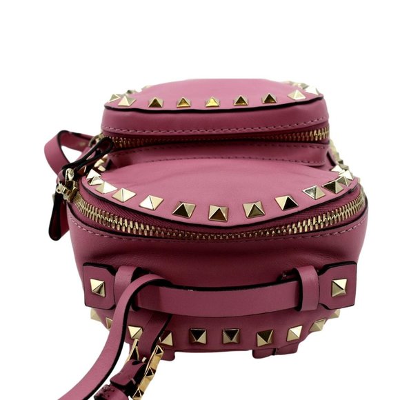 VALENTINO  Garavani Rockstud Leather Backpack Pink main image 10
